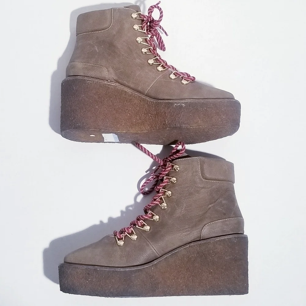 CECELIA NEW YORK Helga Platform Wedge Hiker Boots